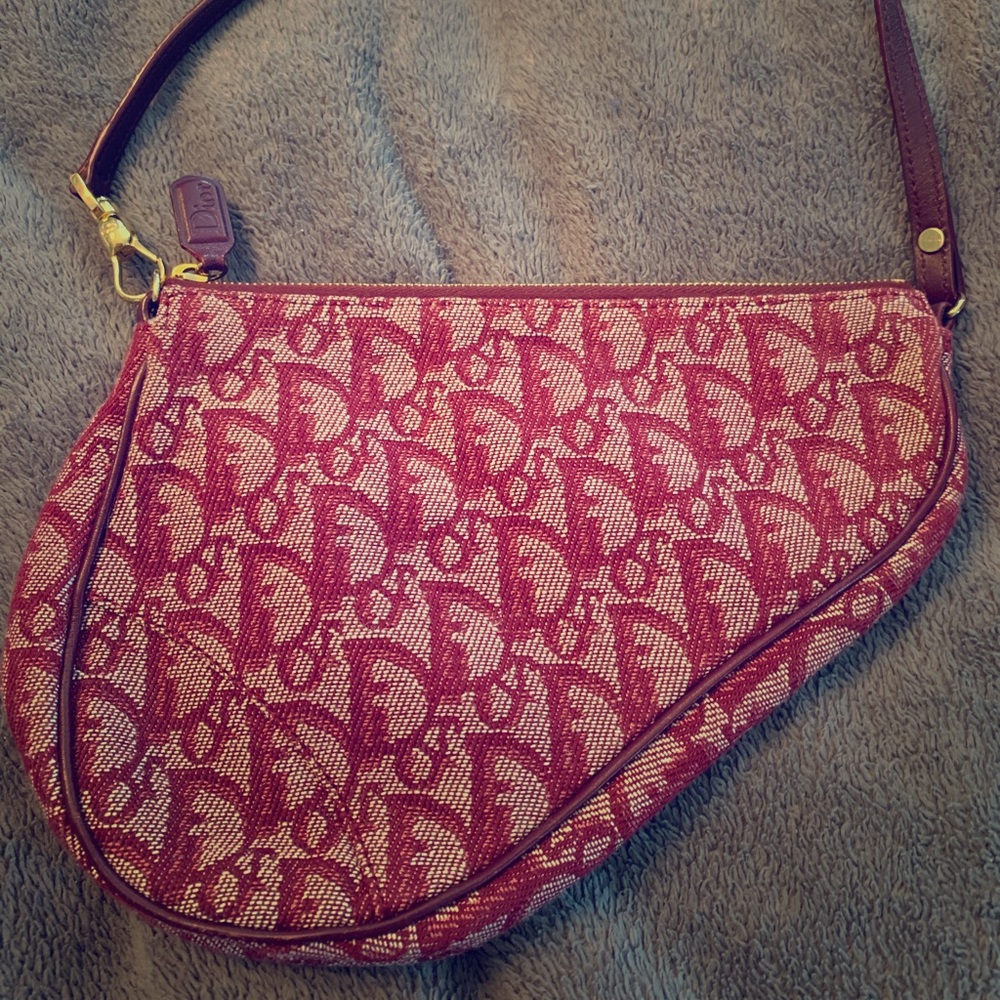Christian Dior Trotter Saddle bag canvas leather